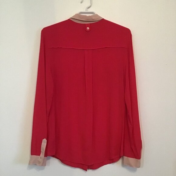 Anthropologie Maeve Hot Pink Blush Button Down - Picture 3 of 3